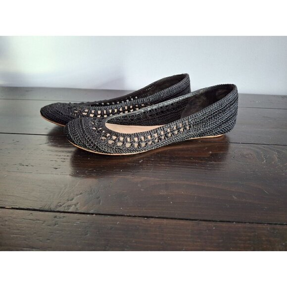 Nine West Darlene Black Slip-On Crochet Ballet Flat/Pre-owned, Sz. 5.5M - Picture 1 of 10